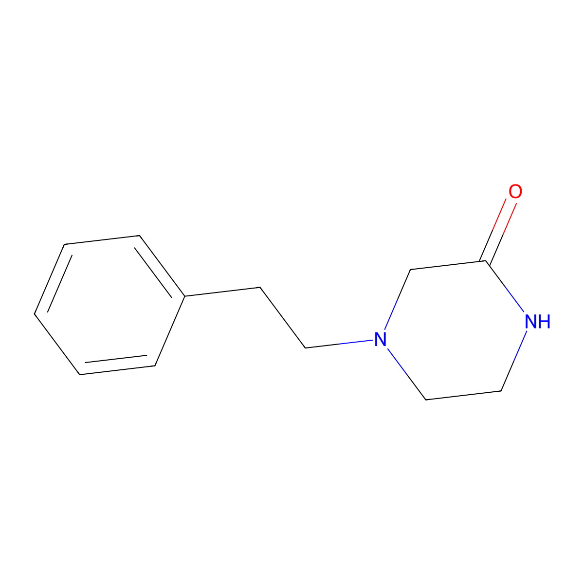 4-Phenethylpiperazin-2-one molecular structure, CAS 23099-72-1