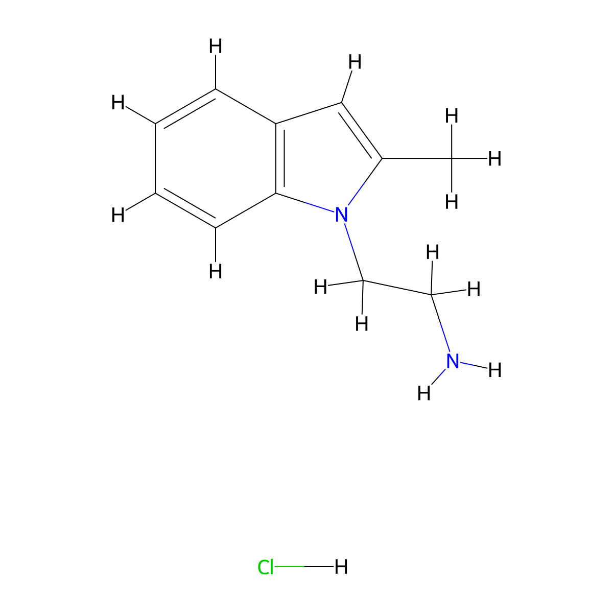 2-(2-methyl-1H-indol-1-yl)ethan-1-amine hydrochloride molecular structure, CAS 2309922-80-1