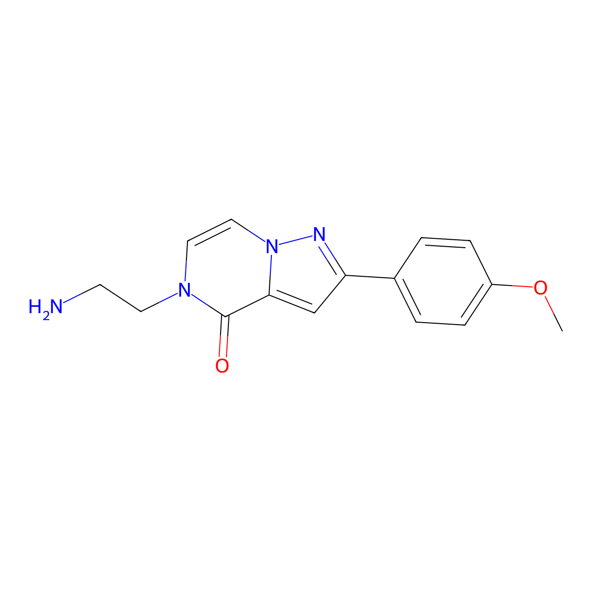 5-(2-aminoethyl)-2-(4-methoxyphenyl)-4H,5H-pyrazolo[1,5-a]pyrazin-4-one molecular structure, CAS 2309937-18-4