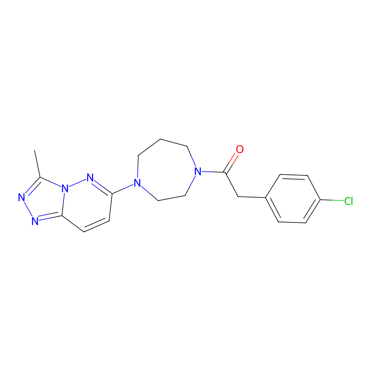 2-(4-Chlorophenyl)-1-(4-{3-methyl-[1,2,4]triazolo[4,3-b]pyridazin-6-yl}-1,4-diazepan-1-yl)ethan-1-one molecular structure, CAS 2310011-33-5