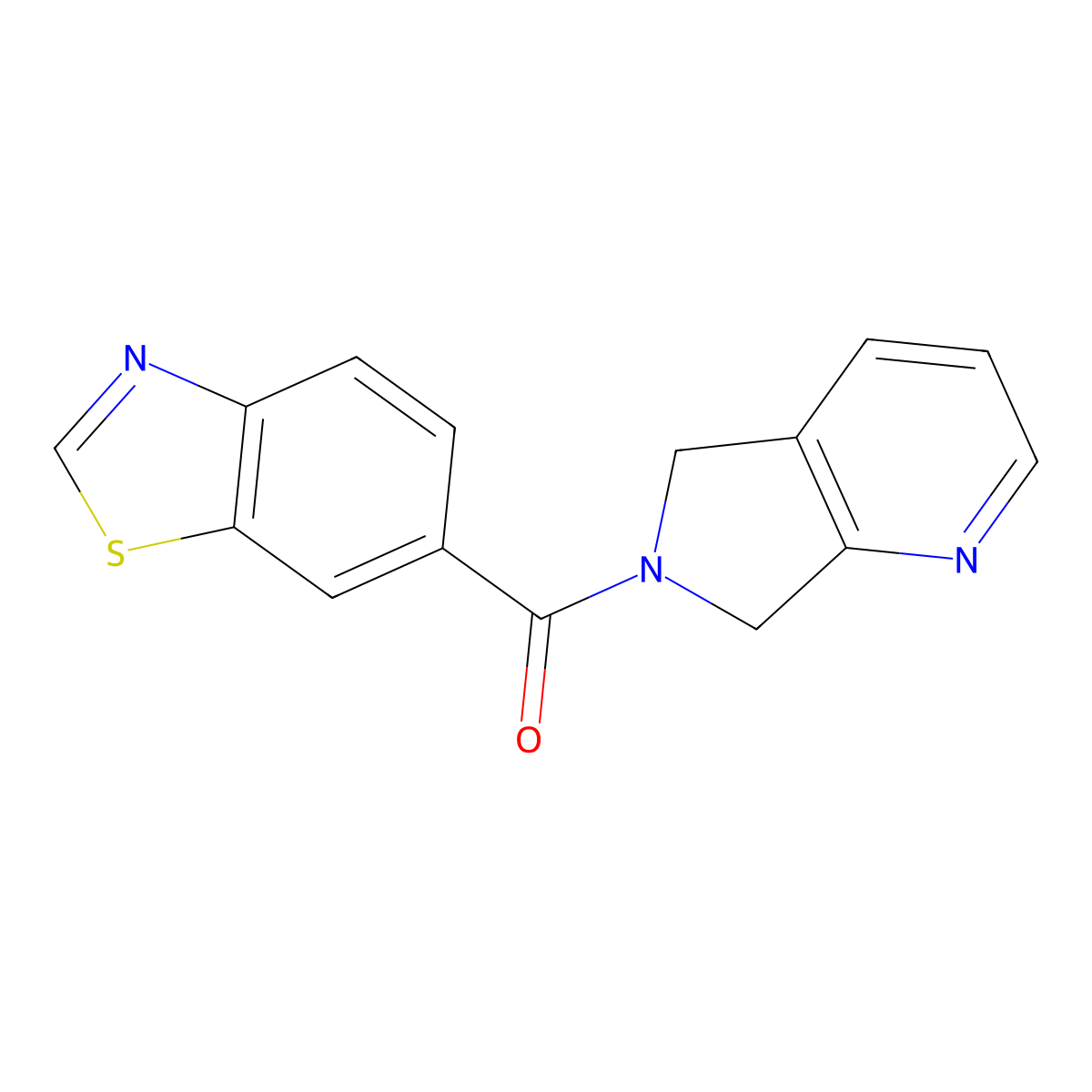 benzo[d]thiazol-6-yl(5H-pyrrolo[3,4-b]pyridin-6(7H)-yl)methanone molecular structure, CAS 2310012-32-7