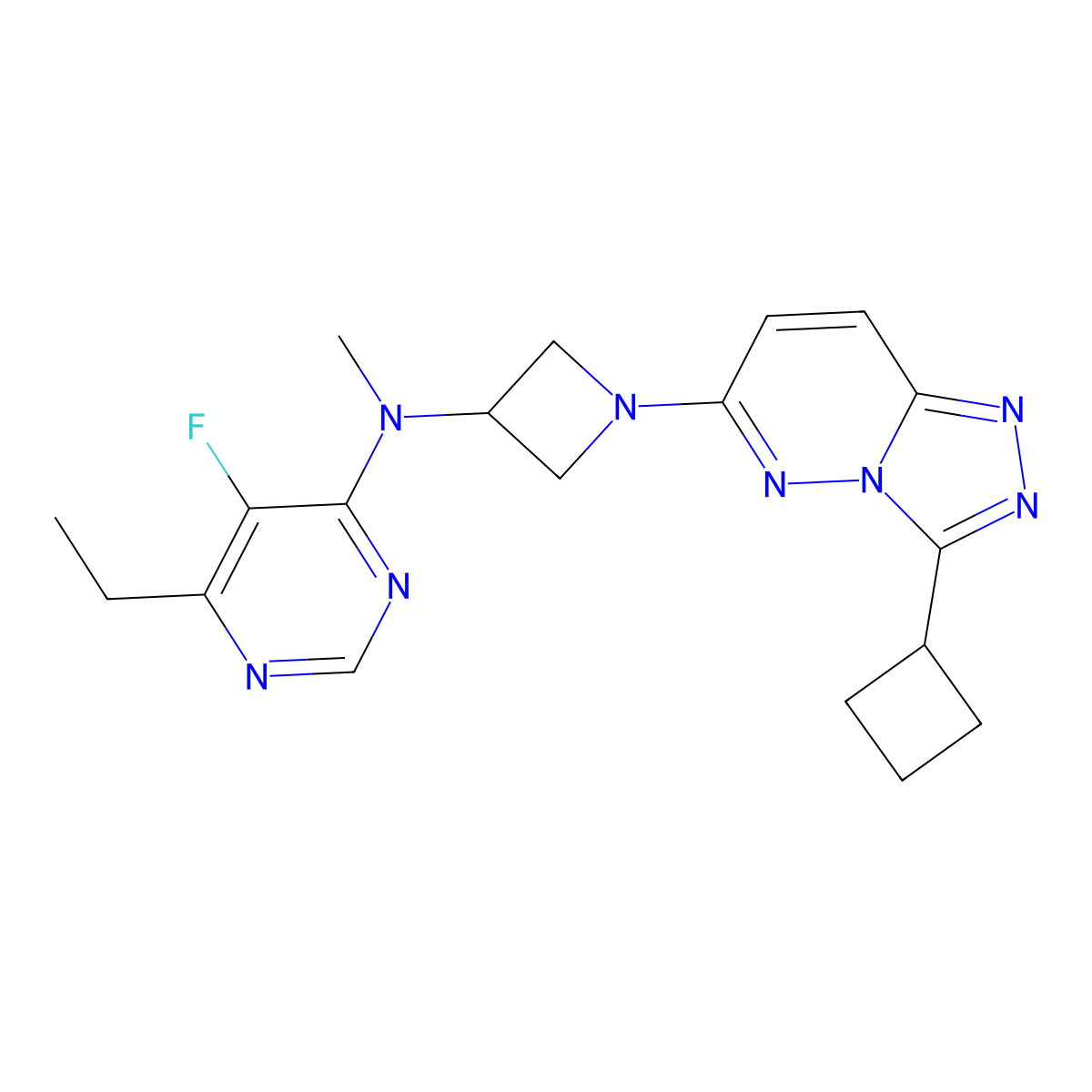 N-(1-{3-cyclobutyl-[1,2,4]triazolo[4,3-b]pyridazin-6-yl}azetidin-3-yl)-6-ethyl-5-fluoro-N-methylpyrimidin-4-amine molecular structure, CAS 2310012-83-8