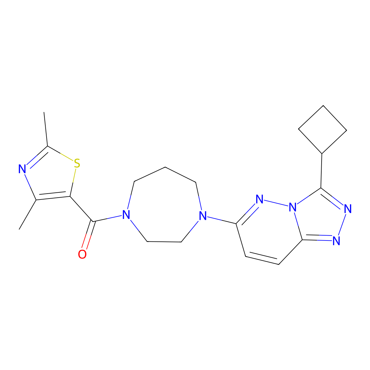 1-{3-Cyclobutyl-[1,2,4]triazolo[4,3-b]pyridazin-6-yl}-4-(2,4-dimethyl-1,3-thiazole-5-carbonyl)-1,4-diazepane molecular structure, CAS 2310013-16-0