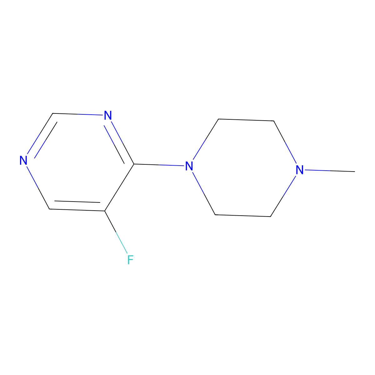 5-Fluoro-4-(4-methylpiperazin-1-yl)pyrimidine molecular structure, CAS 2310013-68-2