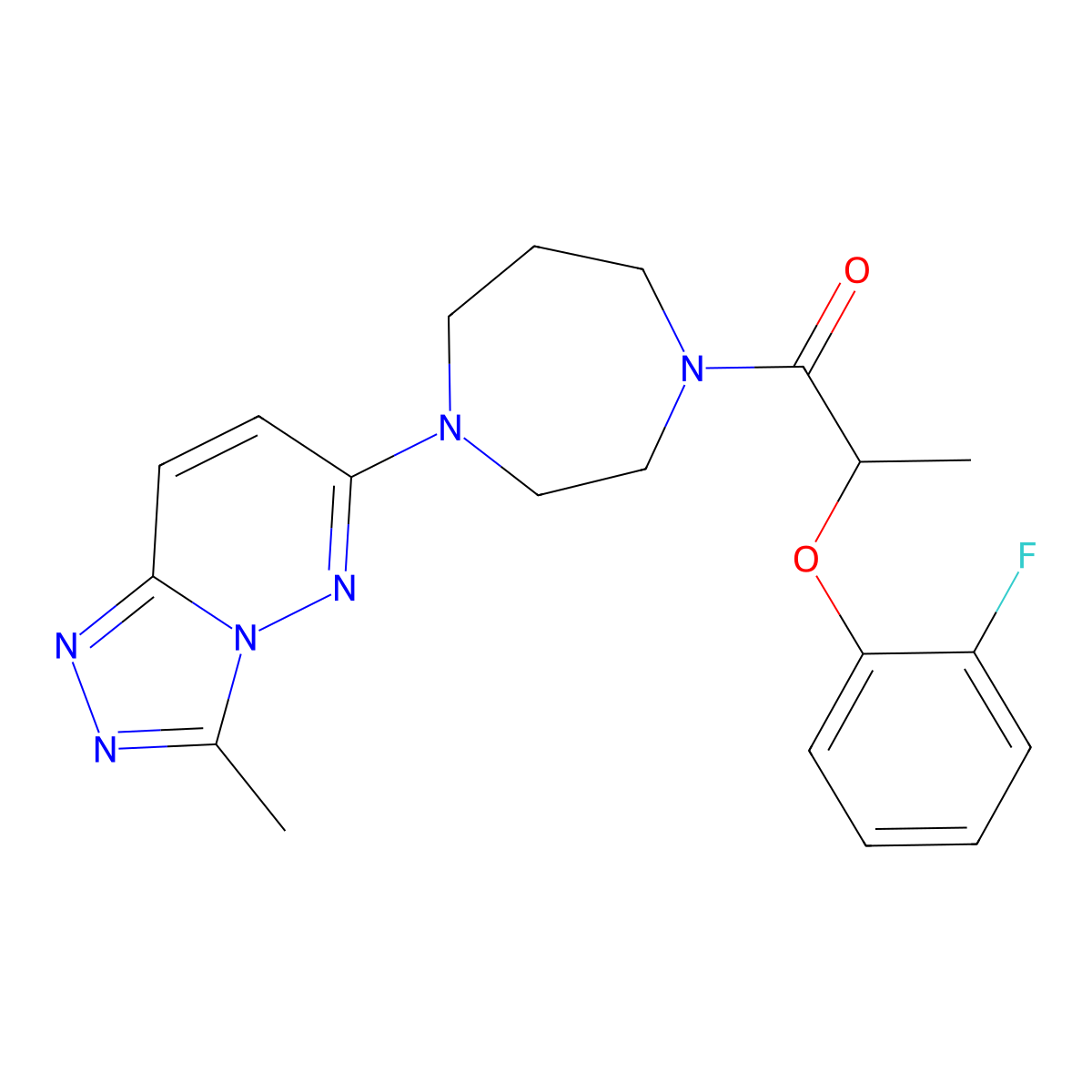 2-(2-Fluorophenoxy)-1-(4-{3-methyl-[1,2,4]triazolo[4,3-b]pyridazin-6-yl}-1,4-diazepan-1-yl)propan-1-one molecular structure, CAS 2310014-79-8