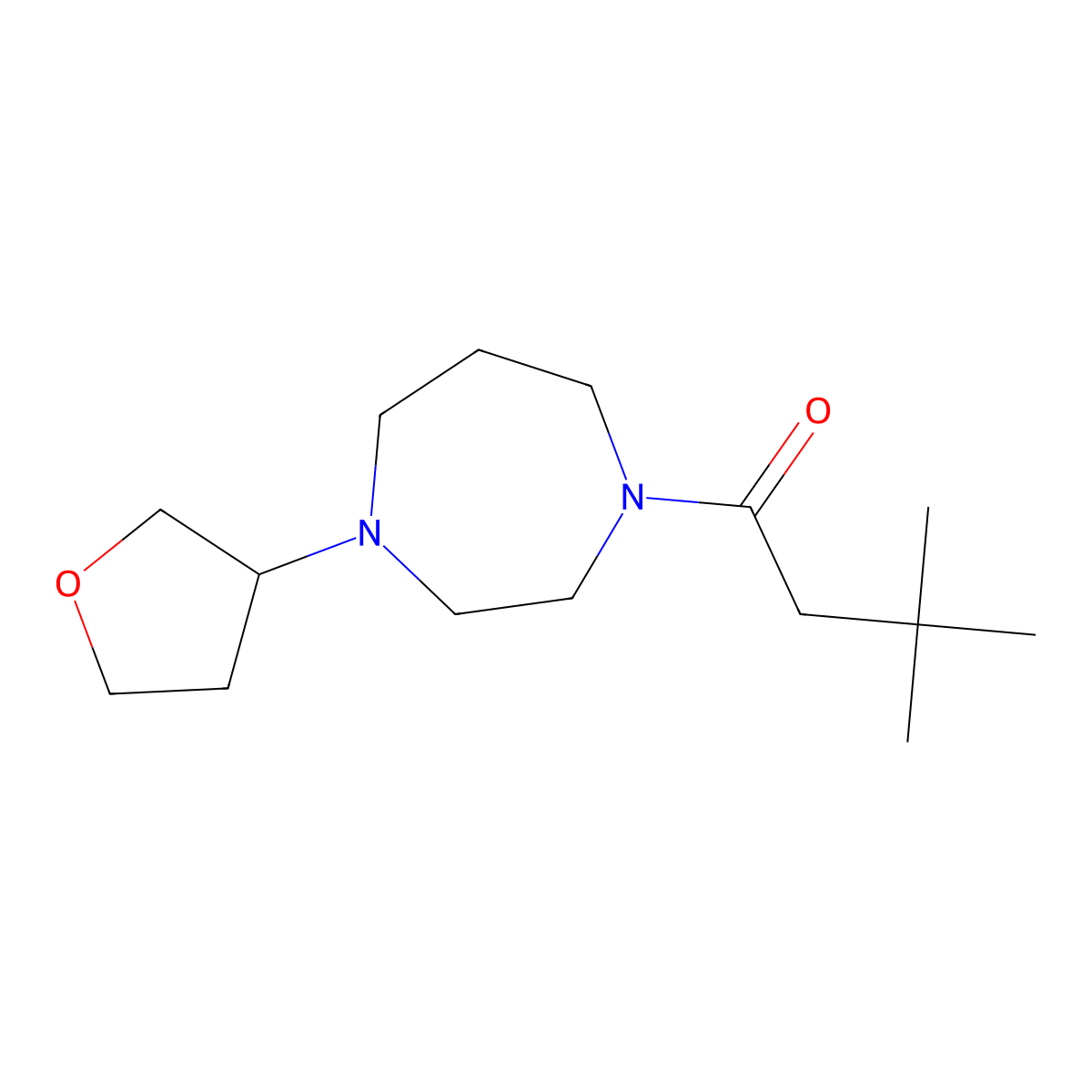 3,3-Dimethyl-1-[4-(oxolan-3-yl)-1,4-diazepan-1-yl]butan-1-one molecular structure, CAS 2310014-80-1