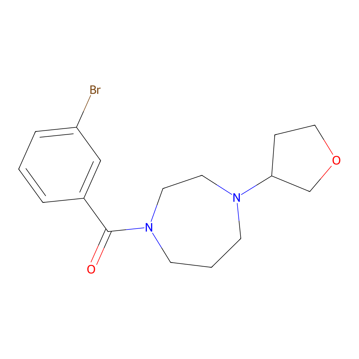 1-(3-Bromobenzoyl)-4-(oxolan-3-yl)-1,4-diazepane molecular structure, CAS 2310015-05-3