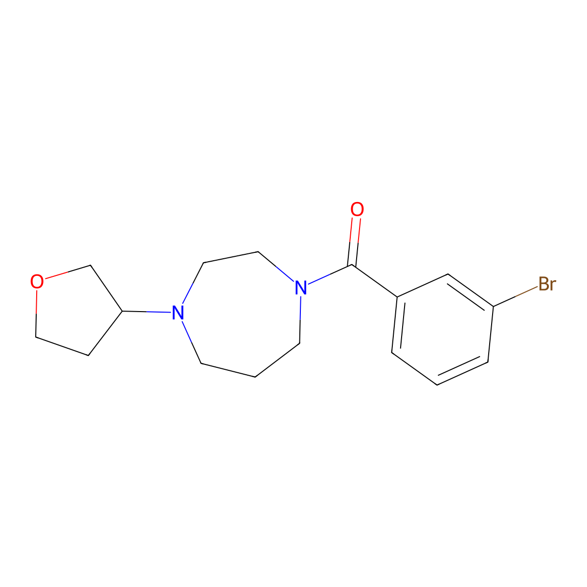 1-(3-Bromobenzoyl)-4-(oxolan-3-yl)-1,4-diazepane molecular structure, CAS 2310015-05-3
