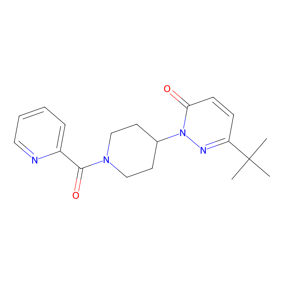 6-Tert-butyl-2-[1-(pyridine-2-carbonyl)piperidin-4-yl]-2,3-dihydropyridazin-3-one molecular structure, CAS 2310015-35-9