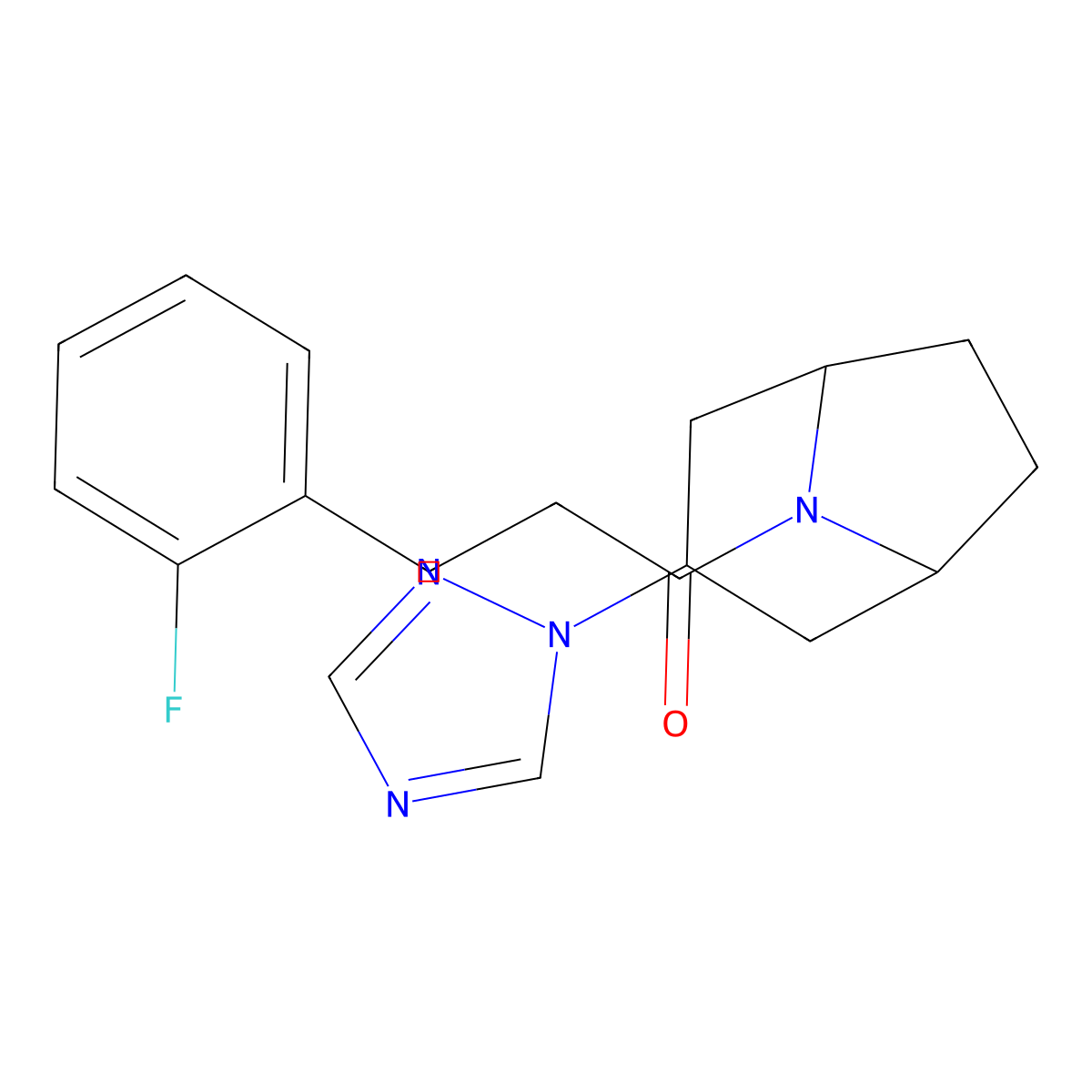 3-(2-fluorophenyl)-1-[3-(1H-1,2,4-triazol-1-yl)-8-azabicyclo[3.2.1]octan-8-yl]propan-1-one molecular structure, CAS 2310015-42-8