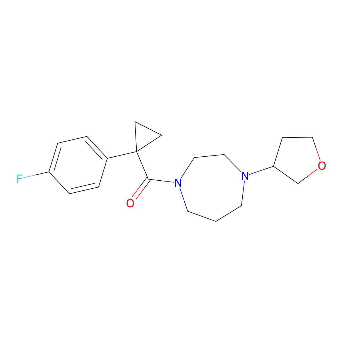 1-[1-(4-Fluorophenyl)cyclopropanecarbonyl]-4-(oxolan-3-yl)-1,4-diazepane molecular structure, CAS 2310015-95-1