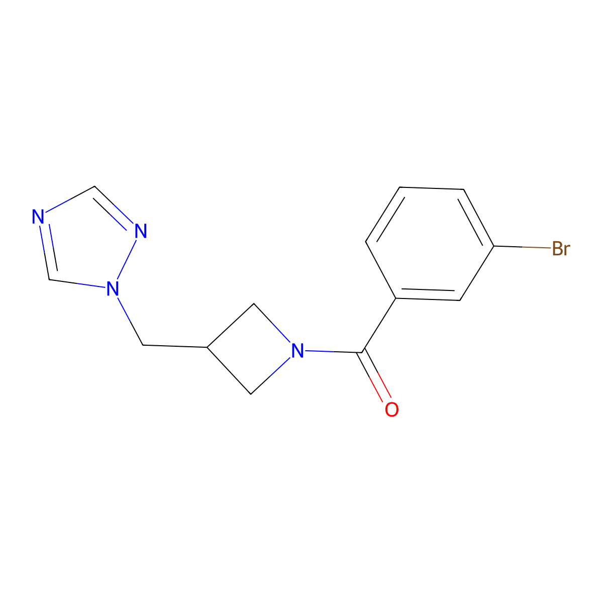 1-{[1-(3-bromobenzoyl)azetidin-3-yl]methyl}-1H-1,2,4-triazole molecular structure, CAS 2310016-11-4