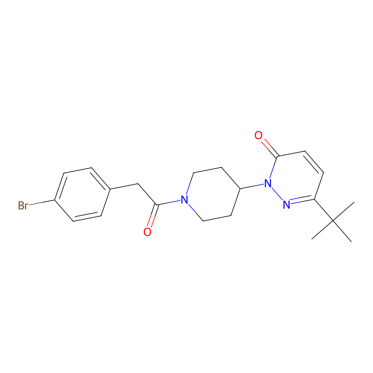 2-{1-[2-(4-Bromophenyl)acetyl]piperidin-4-yl}-6-tert-butyl-2,3-dihydropyridazin-3-one molecular structure, CAS 2310017-40-2