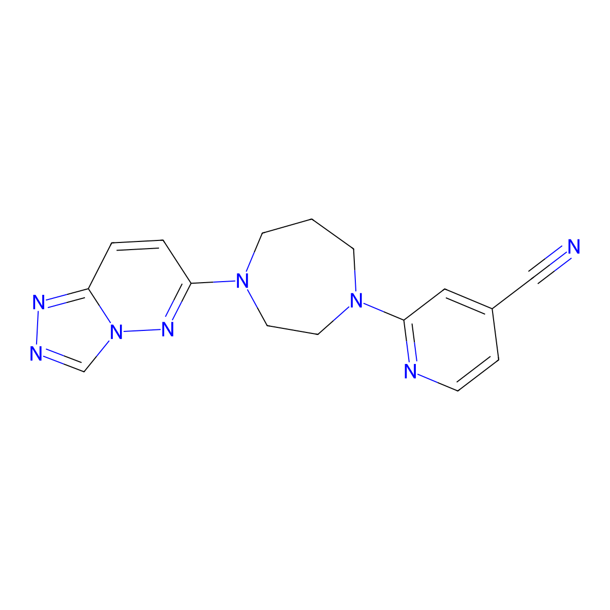2-(4-([1,2,4]Triazolo[4,3-b]pyridazin-6-yl)-1,4-diazepan-1-yl)isonicotinonitrile molecular structure, CAS 2310017-69-5