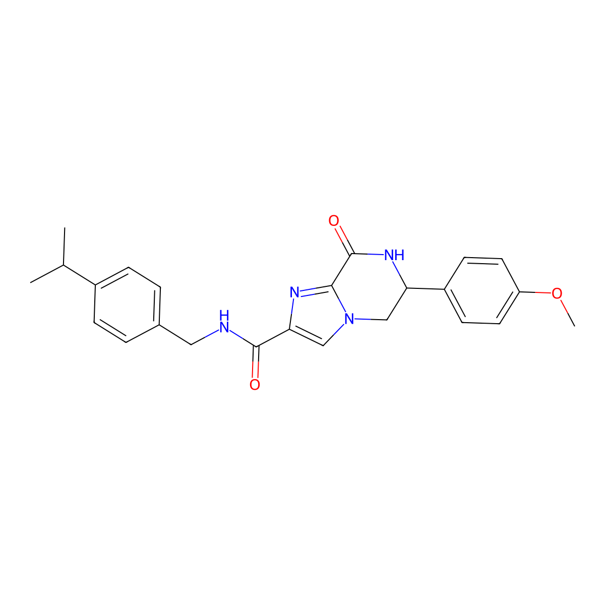6-(4-methoxyphenyl)-8-oxo-N-[(4-propan-2-ylphenyl)methyl]-6,7-dihydro-5H-imidazo[1,2-a]pyrazine-2-carboxamide molecular structure, CAS 2310036-73-6