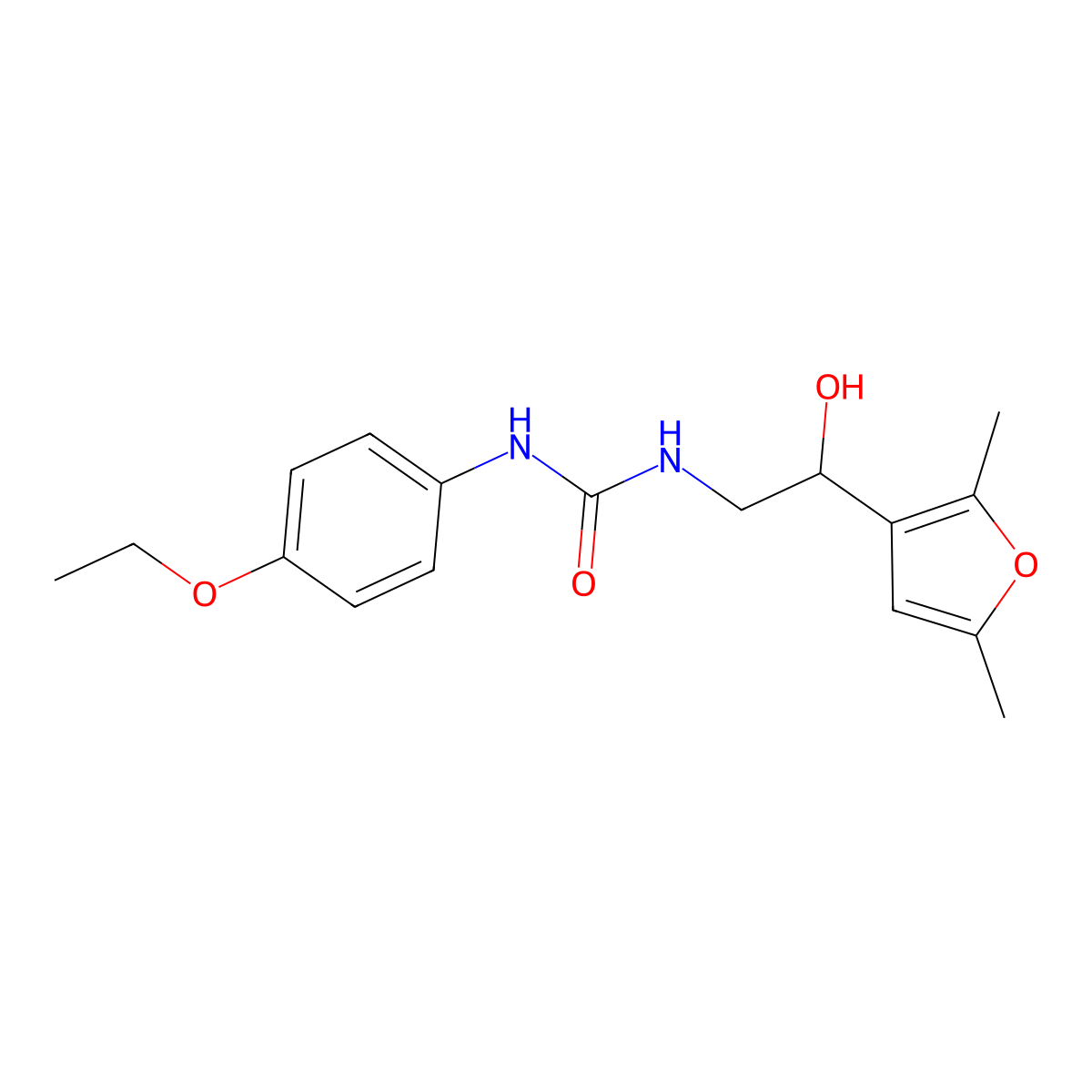 3-[2-(2,5-Dimethylfuran-3-yl)-2-hydroxyethyl]-1-(4-ethoxyphenyl)urea molecular structure, CAS 2310038-39-0