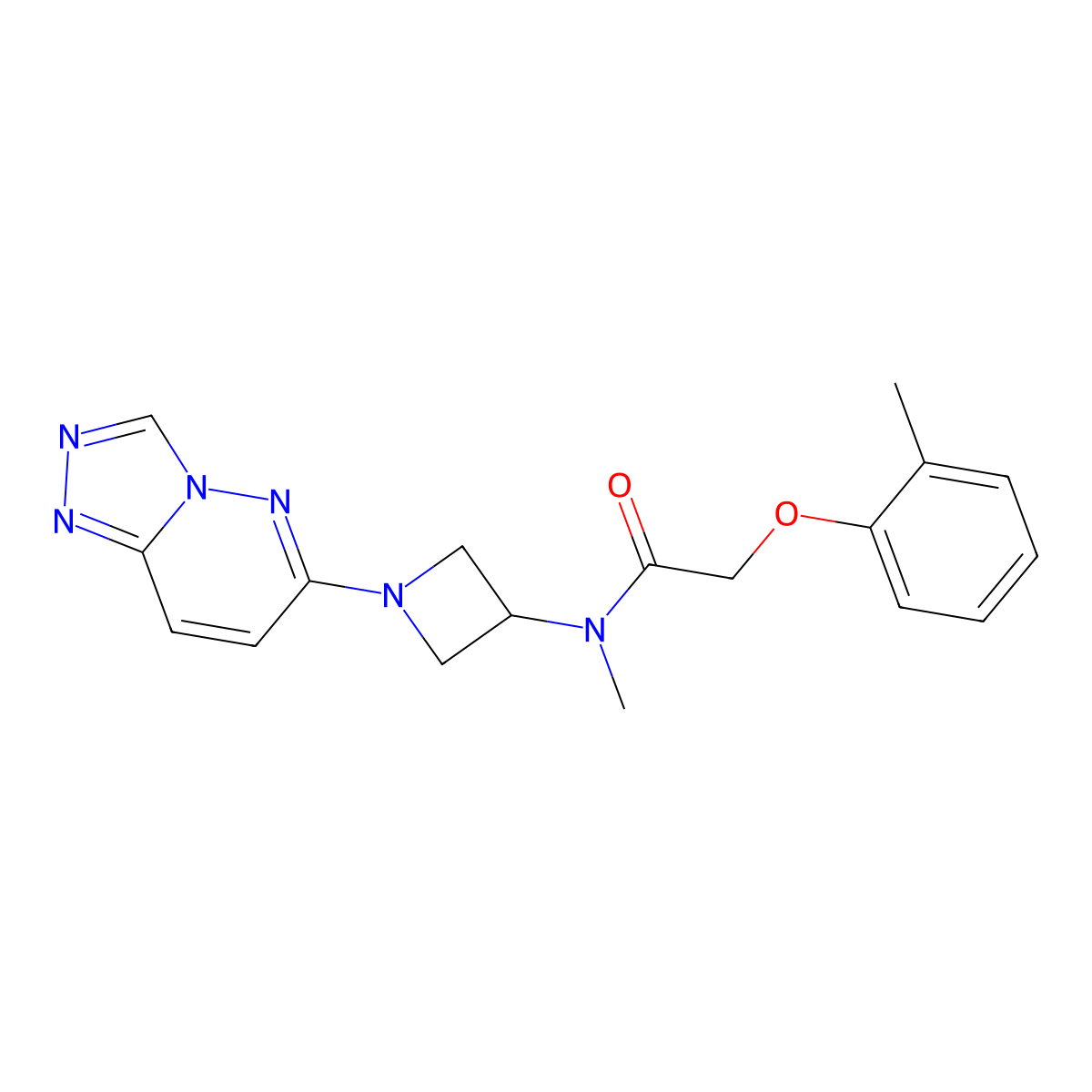 N-methyl-2-(2-methylphenoxy)-N-(1-{[1,2,4]triazolo[4,3-b]pyridazin-6-yl}azetidin-3-yl)acetamide molecular structure, CAS 2310039-55-3