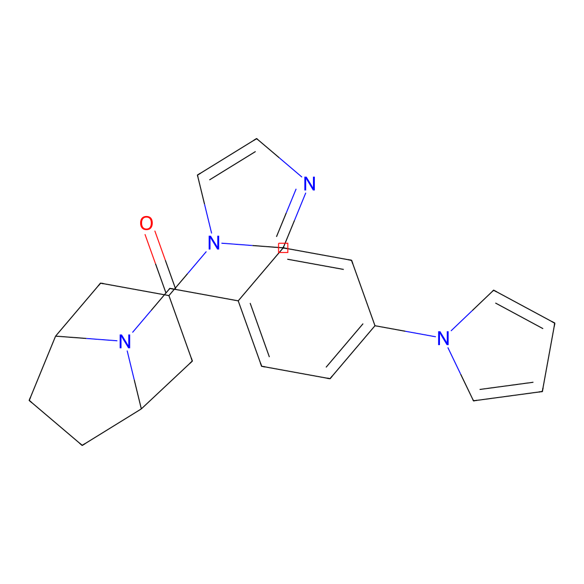 3-(1H-imidazol-1-yl)-8-[4-(1H-pyrrol-1-yl)benzoyl]-8-azabicyclo[3.2.1]octane molecular structure, CAS 2310039-69-9