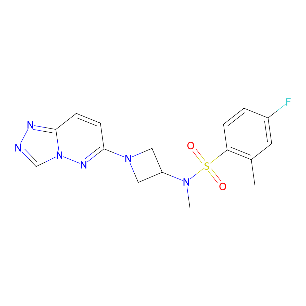 N-(1-([1,2,4]triazolo[4,3-b]pyridazin-6-yl)azetidin-3-yl)-4-fluoro-N,2-dimethylbenzenesulfonamide molecular structure, CAS 2310040-18-5