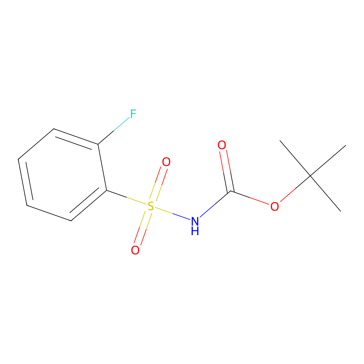 tert-butyl N-(2-fluorobenzenesulfonyl)carbamate molecular structure, CAS 2310040-32-3