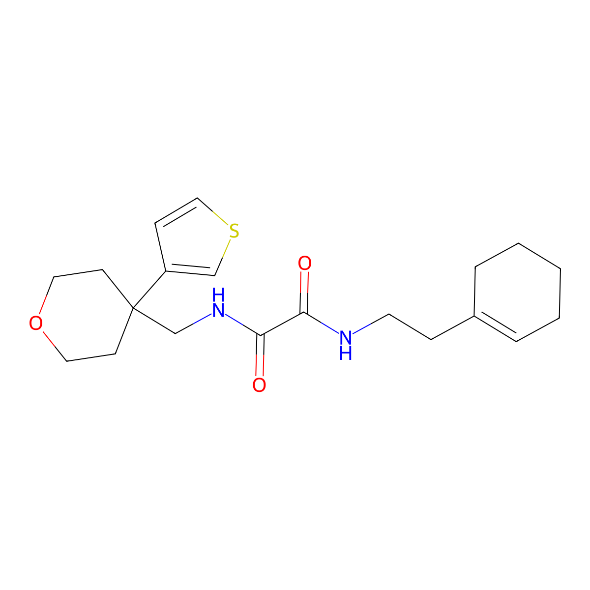 N'-[2-(cyclohex-1-en-1-yl)ethyl]-N-{[4-(thiophen-3-yl)oxan-4-yl]methyl}ethanediamide molecular structure, CAS 2310040-79-8