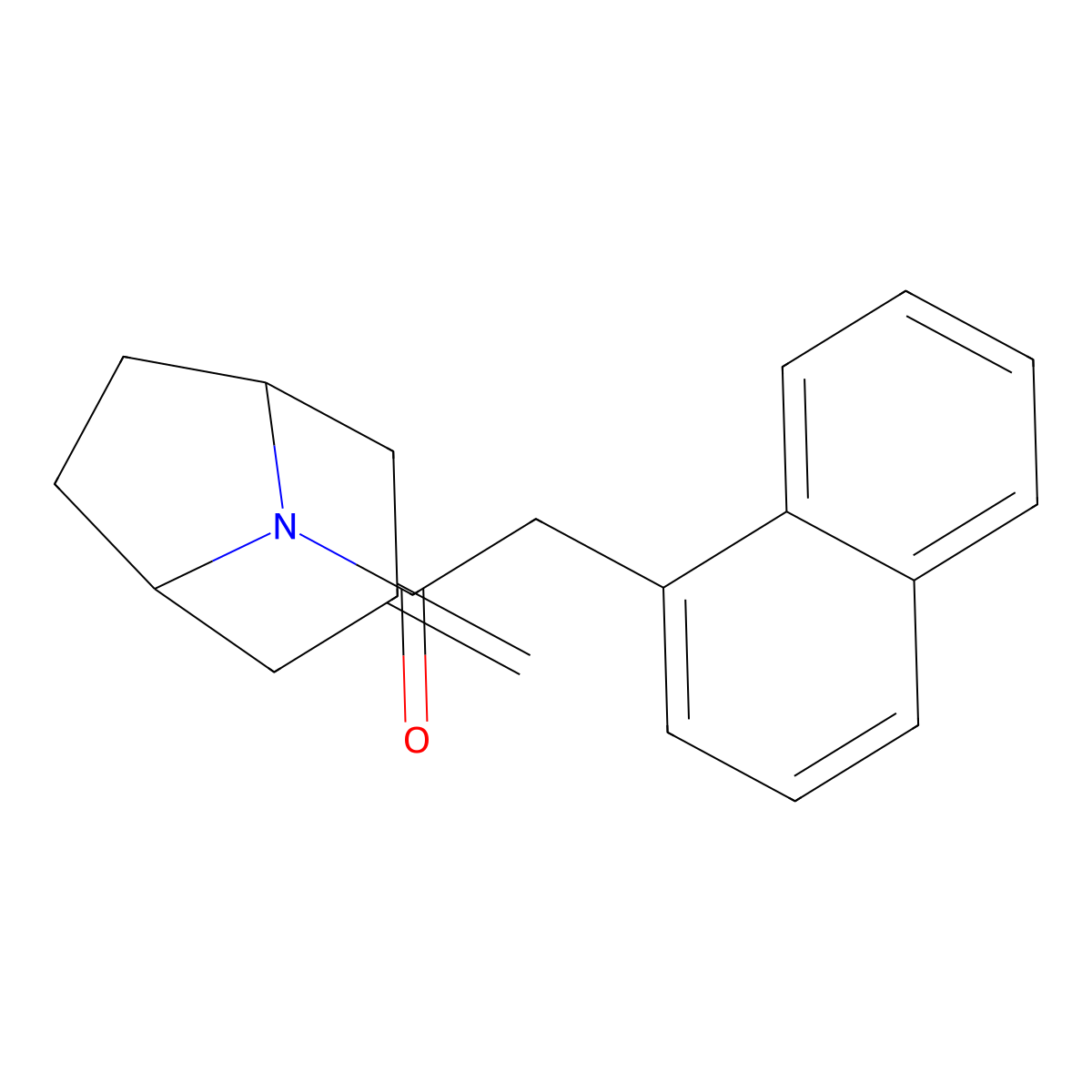 1-{3-Methylidene-8-azabicyclo[3.2.1]octan-8-yl}-2-(naphthalen-1-yl)ethan-1-one molecular structure, CAS 2310041-58-6