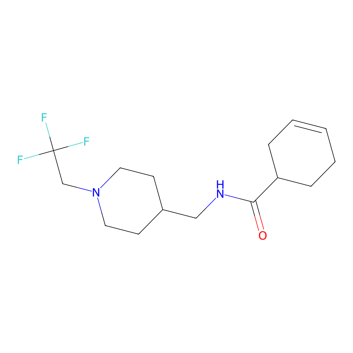N-{[1-(2,2,2-trifluoroethyl)piperidin-4-yl]methyl}cyclohex-3-ene-1-carboxamide molecular structure, CAS 2310076-61-8