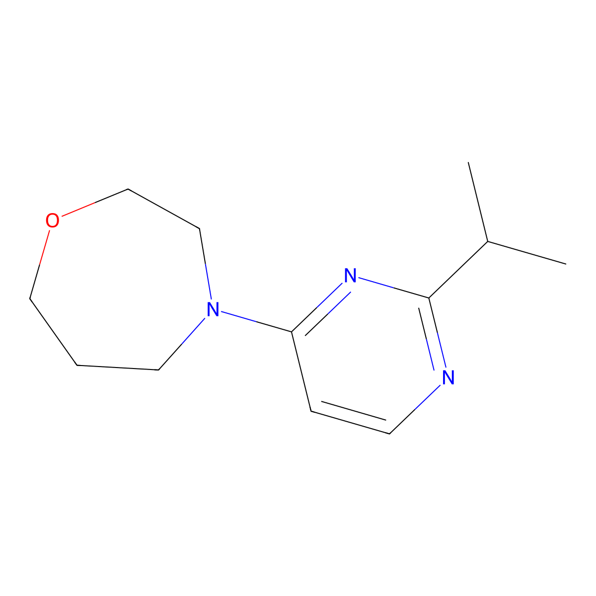 4-[2-(Propan-2-yl)pyrimidin-4-yl]-1,4-oxazepane molecular structure, CAS 2310082-03-0