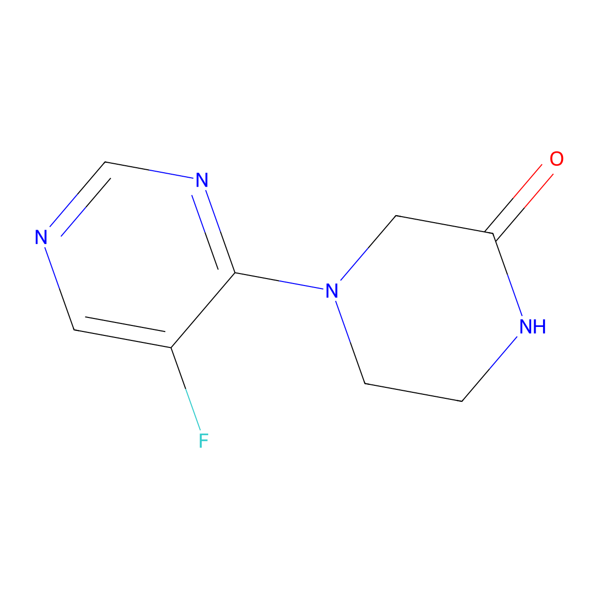 4-(5-Fluoropyrimidin-4-yl)piperazin-2-one molecular structure, CAS 2310082-47-2