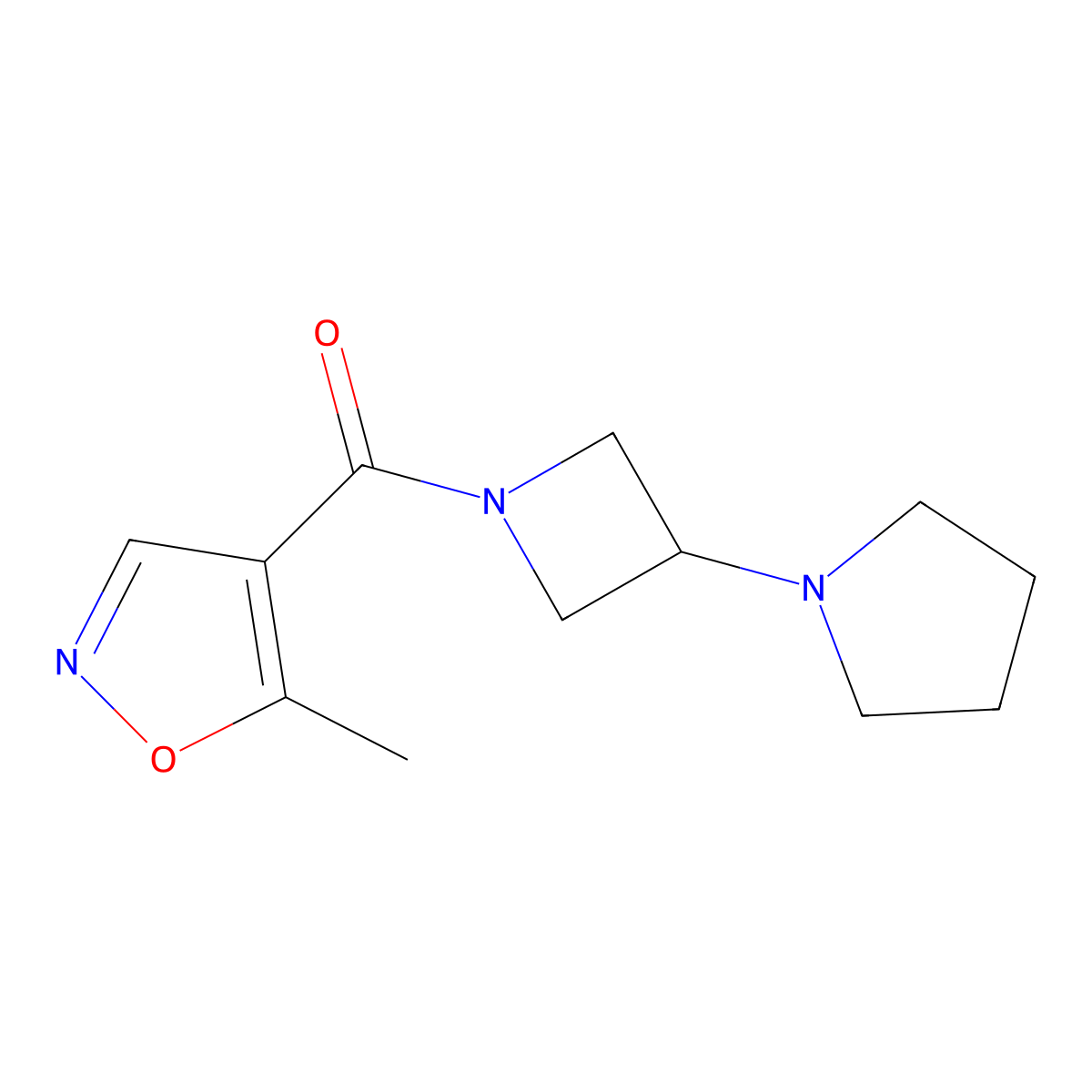 5-Methyl-4-[3-(pyrrolidin-1-yl)azetidine-1-carbonyl]-1,2-oxazole molecular structure, CAS 2310082-52-9
