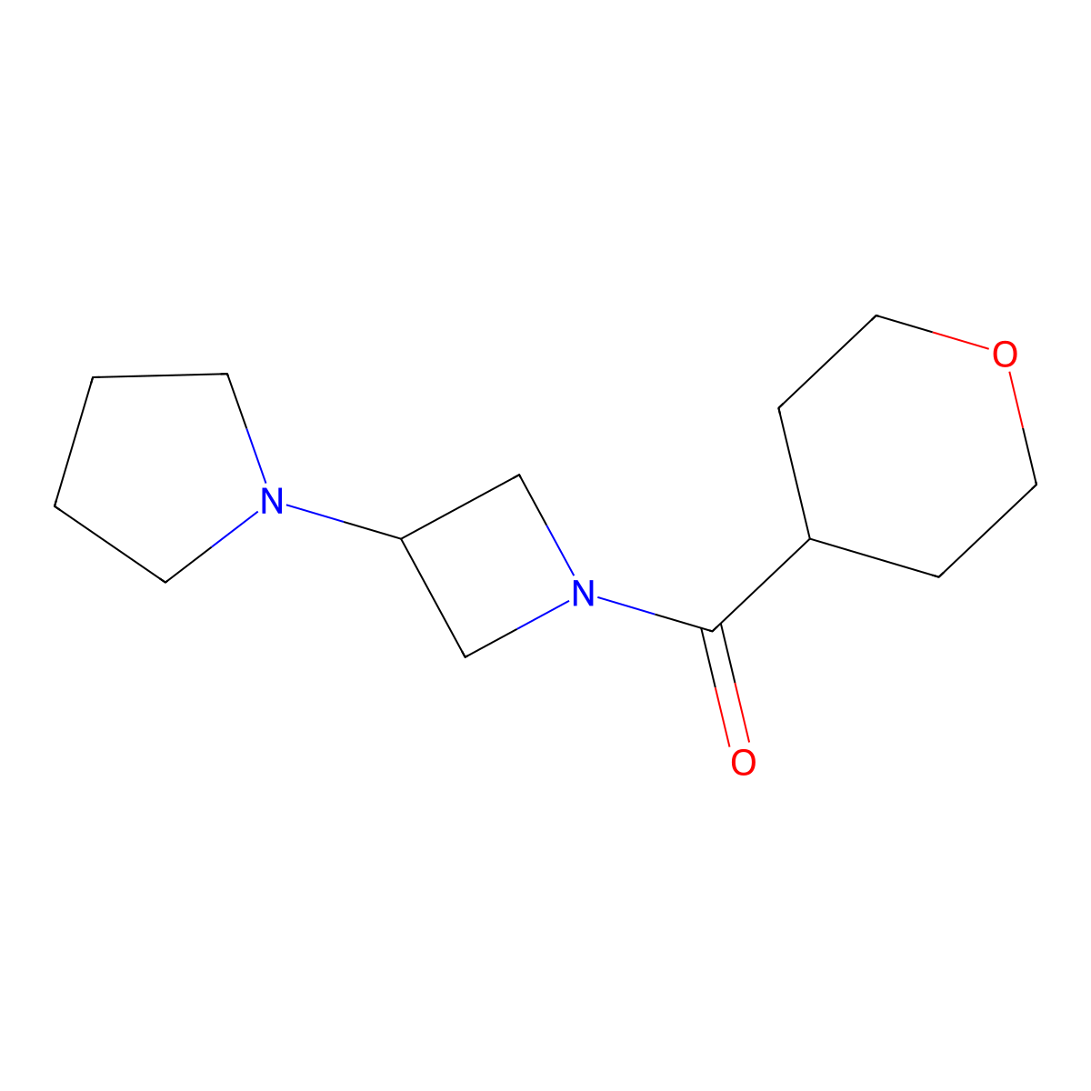 1-[1-(Oxane-4-carbonyl)azetidin-3-yl]pyrrolidine molecular structure, CAS 2310082-73-4