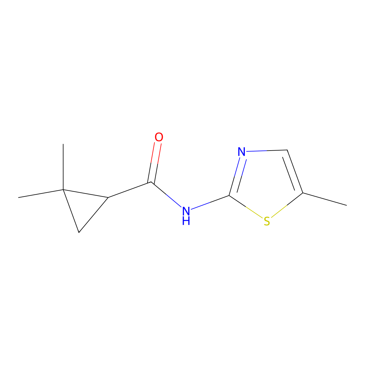 2,2-dimethyl-N-(5-methyl-1,3-thiazol-2-yl)cyclopropane-1-carboxamide molecular structure, CAS 2310083-24-8