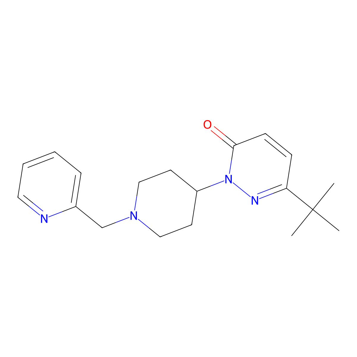 6-Tert-butyl-2-{1-[(pyridin-2-yl)methyl]piperidin-4-yl}-2,3-dihydropyridazin-3-one molecular structure, CAS 2310083-46-4