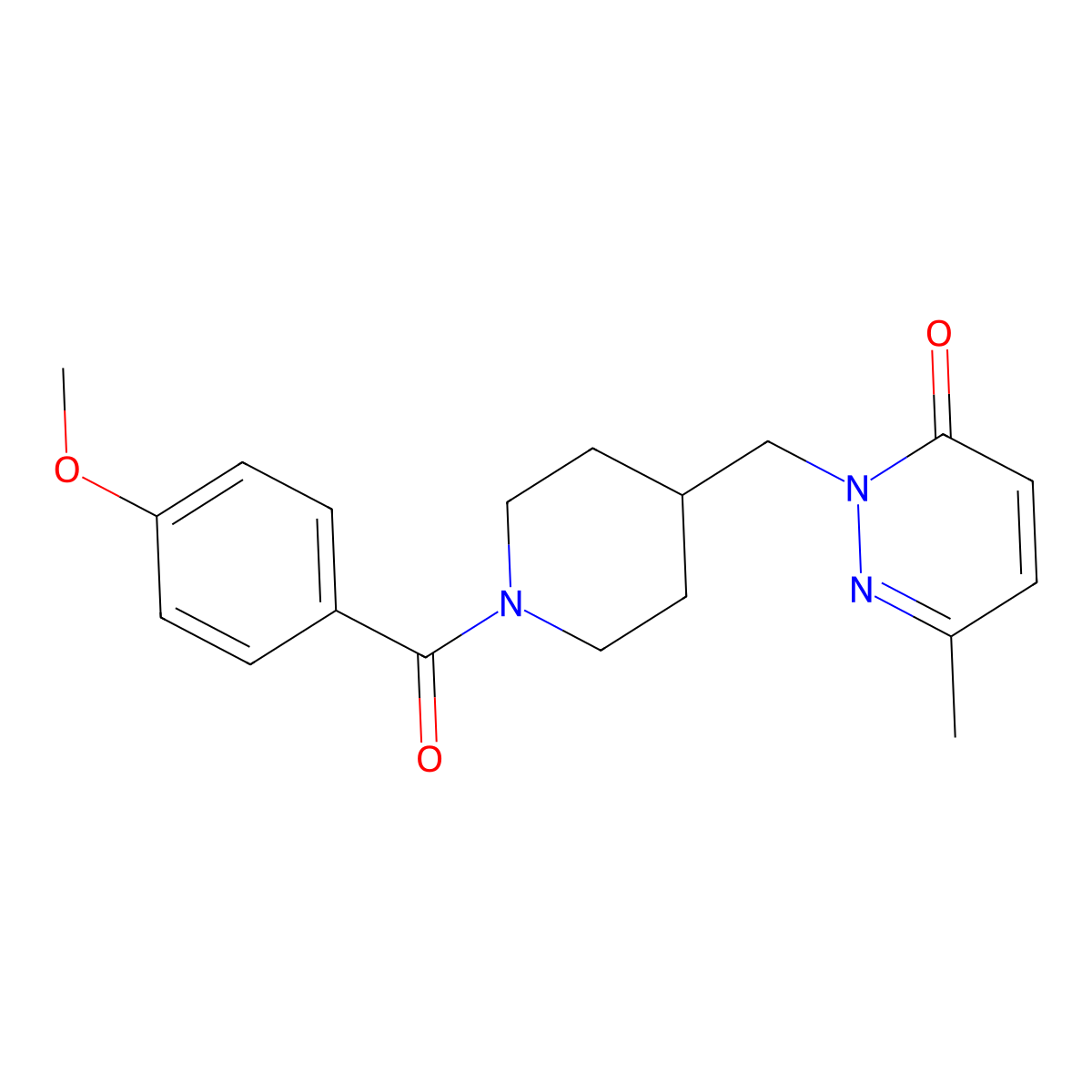2-{[1-(4-Methoxybenzoyl)piperidin-4-yl]methyl}-6-methyl-2,3-dihydropyridazin-3-one molecular structure, CAS 2310096-45-6