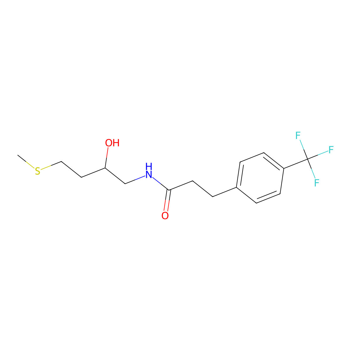 N-[2-hydroxy-4-(methylsulfanyl)butyl]-3-[4-(trifluoromethyl)phenyl]propanamide molecular structure, CAS 2310096-59-2