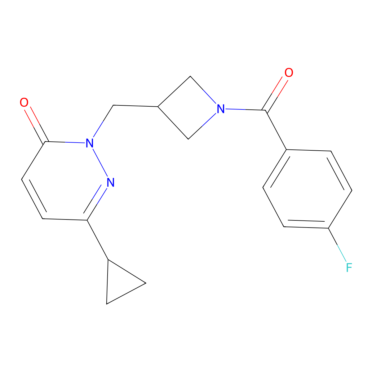 6-Cyclopropyl-2-{[1-(4-fluorobenzoyl)azetidin-3-yl]methyl}-2,3-dihydropyridazin-3-one molecular structure, CAS 2310096-64-9
