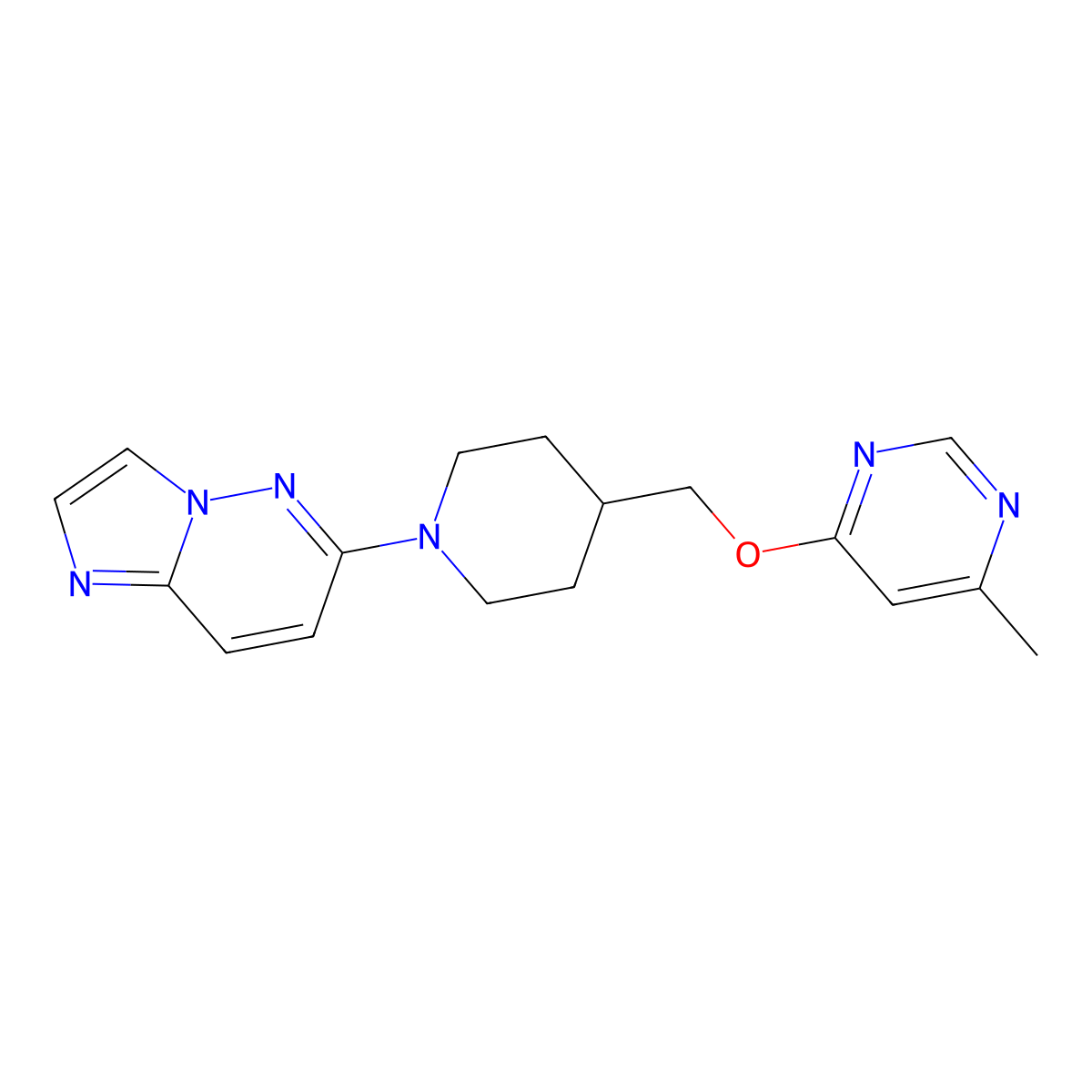 4-[(1-{Imidazo[1,2-b]pyridazin-6-yl}piperidin-4-yl)methoxy]-6-methylpyrimidine molecular structure, CAS 2310096-82-1