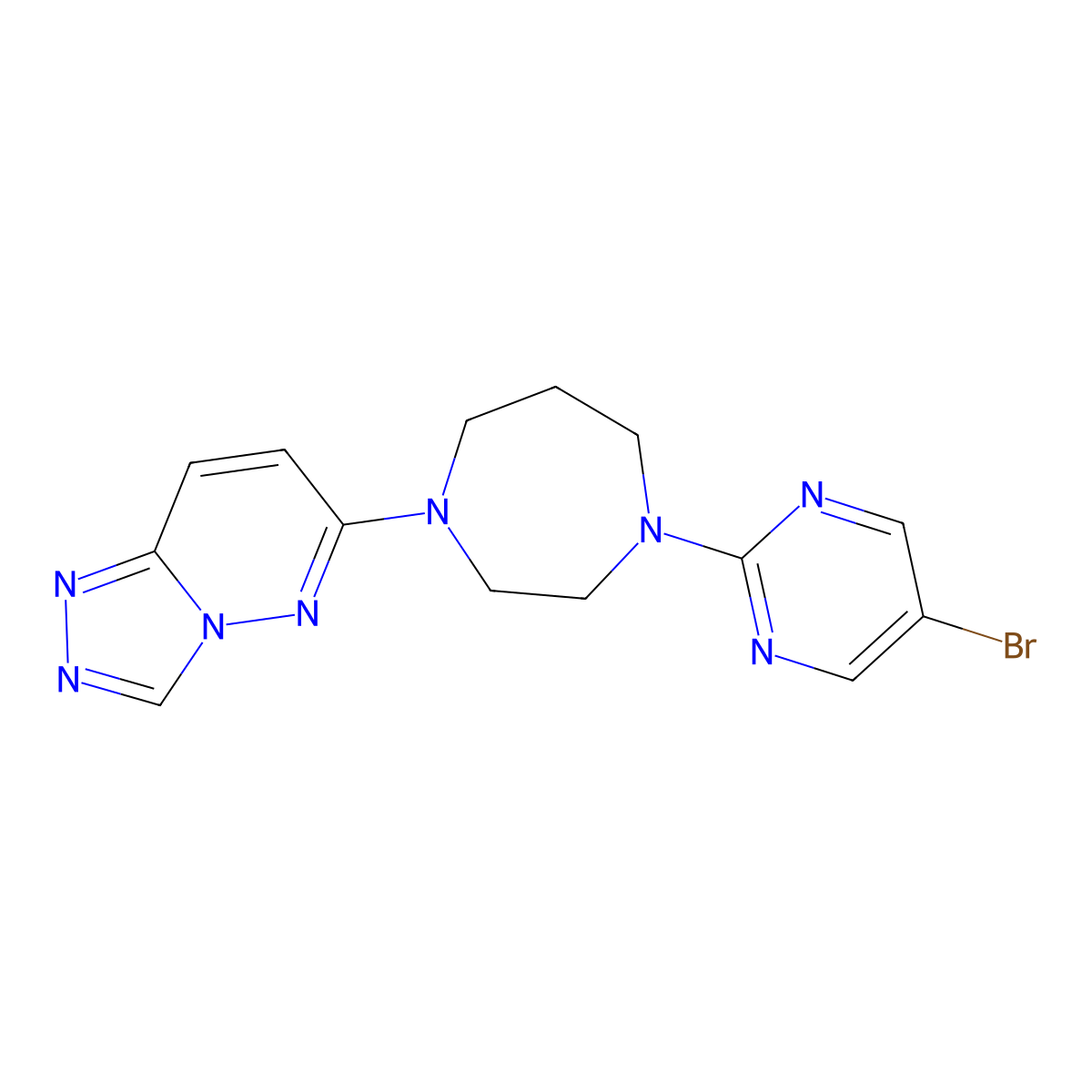1-(5-Bromopyrimidin-2-yl)-4-{[1,2,4]triazolo[4,3-b]pyridazin-6-yl}-1,4-diazepane molecular structure, CAS 2310096-85-4