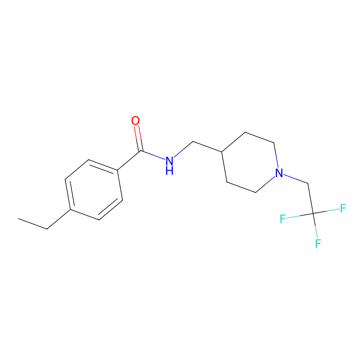 4-ethyl-N-{[1-(2,2,2-trifluoroethyl)piperidin-4-yl]methyl}benzamide molecular structure, CAS 2310097-05-1