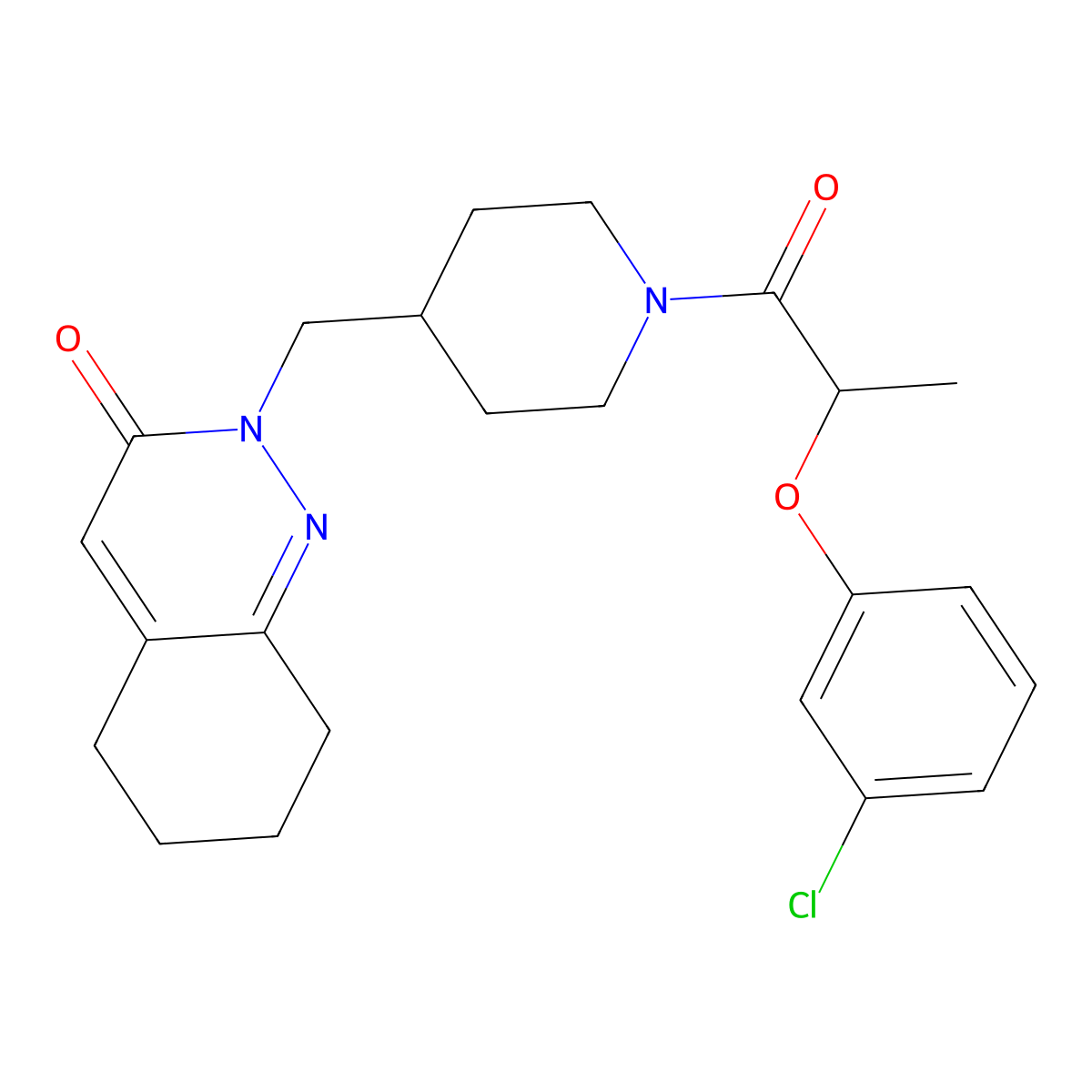 2-({1-[2-(3-Chlorophenoxy)propanoyl]piperidin-4-yl}methyl)-2,3,5,6,7,8-hexahydrocinnolin-3-one molecular structure, CAS 2310097-33-5