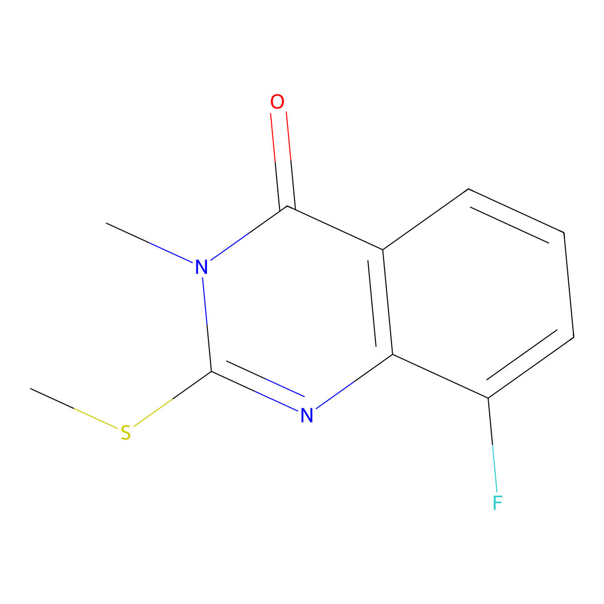 8-Fluoro-3-methyl-2-(methylsulfanyl)-3,4-dihydroquinazolin-4-one molecular structure, CAS 2310097-37-9