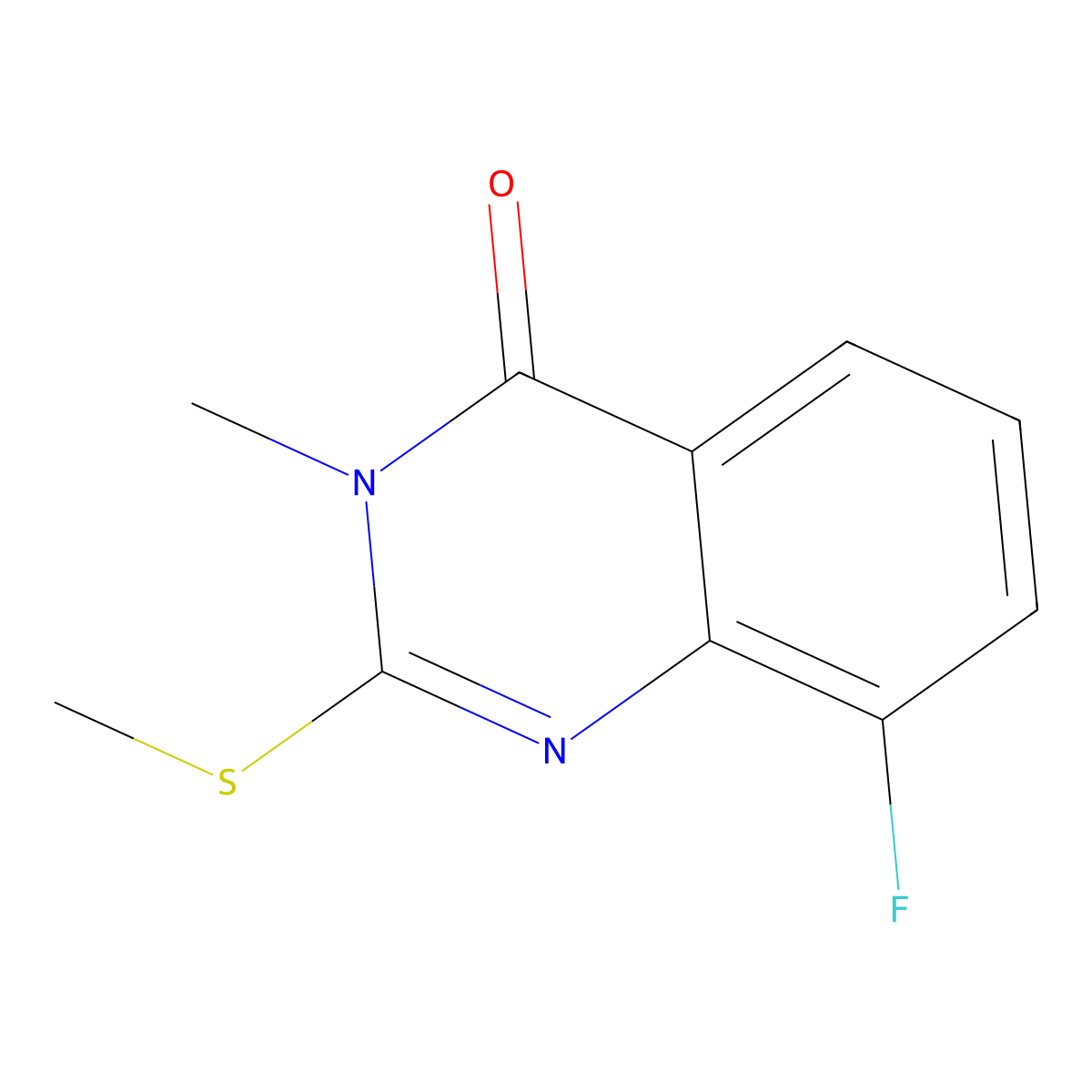 8-Fluoro-3-methyl-2-(methylsulfanyl)-3,4-dihydroquinazolin-4-one molecular structure, CAS 2310097-37-9