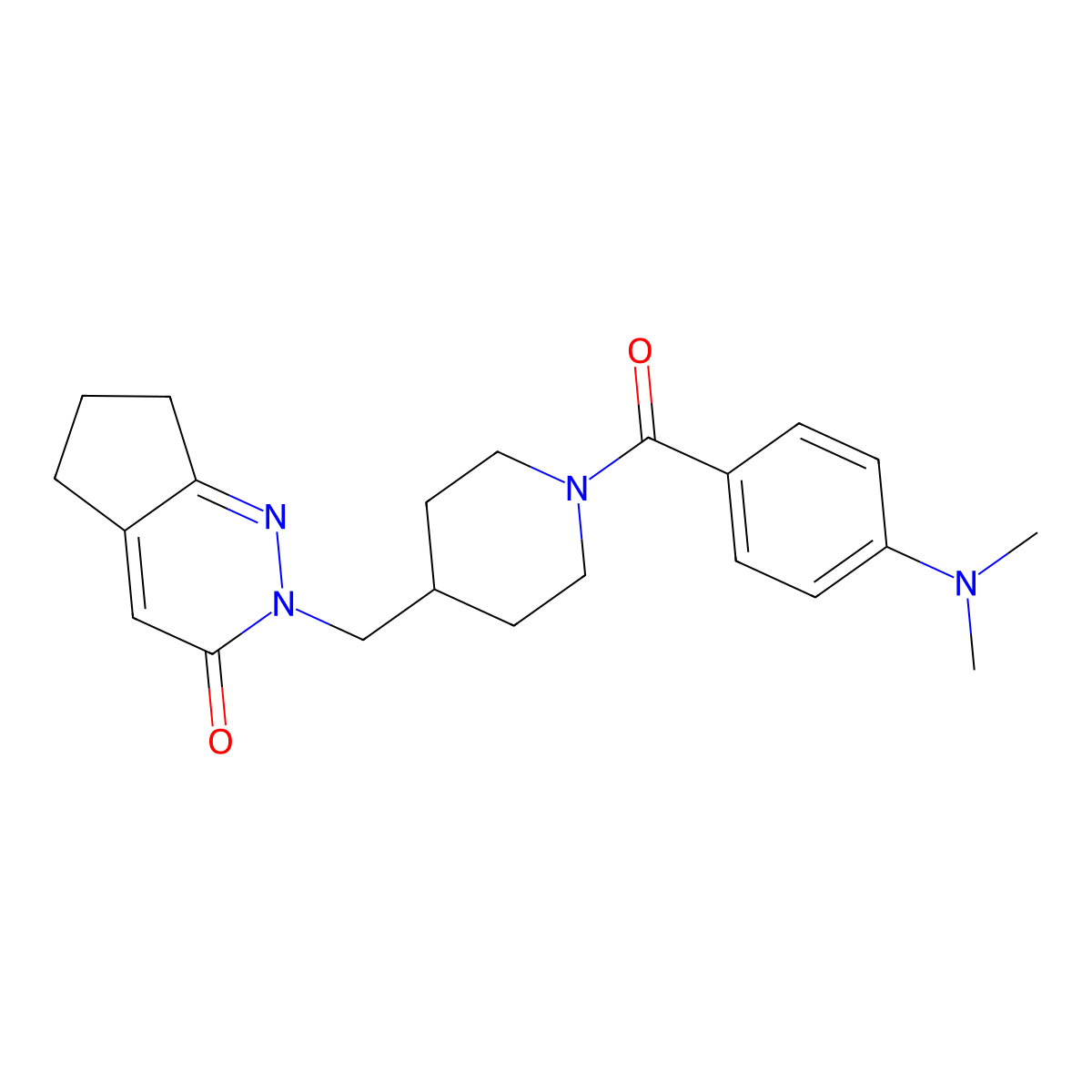 2-({1-[4-(dimethylamino)benzoyl]piperidin-4-yl}methyl)-2H,3H,5H,6H,7H-cyclopenta[c]pyridazin-3-one molecular structure, CAS 2310097-54-0