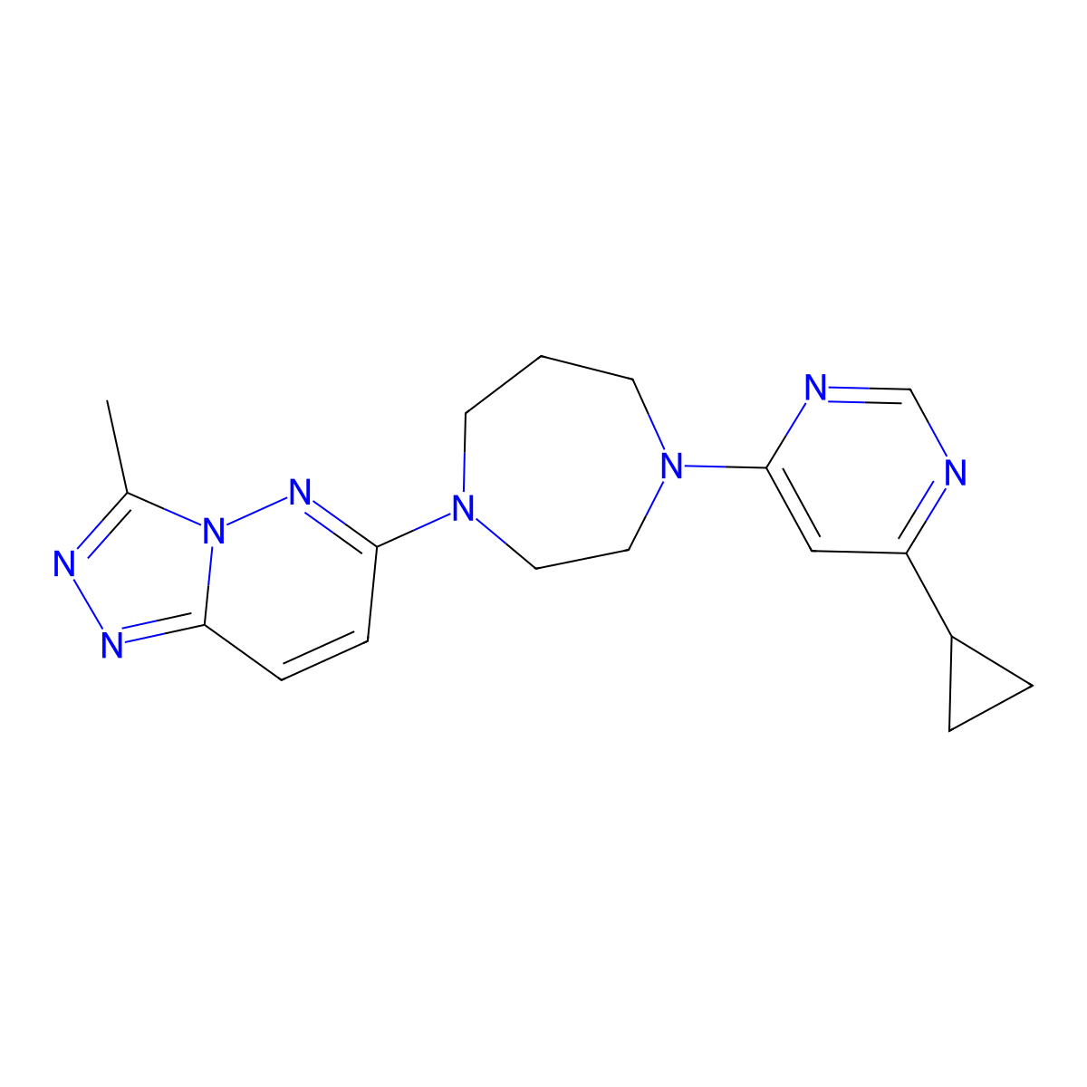 1-(6-Cyclopropylpyrimidin-4-yl)-4-{3-methyl-[1,2,4]triazolo[4,3-b]pyridazin-6-yl}-1,4-diazepane molecular structure, CAS 2310097-56-2
