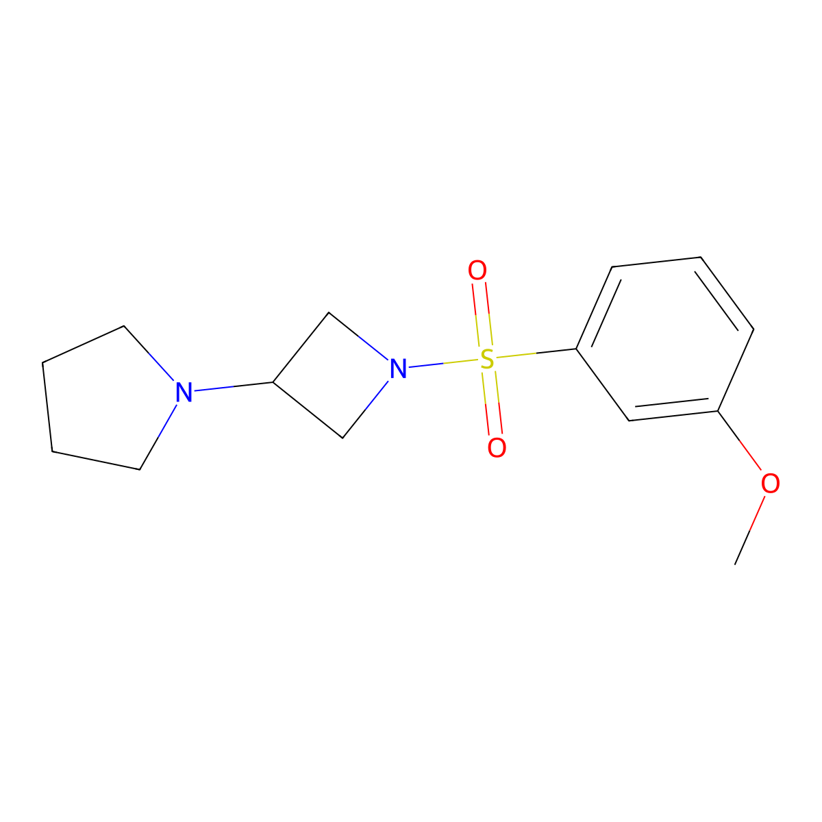 1-[1-(3-Methoxybenzenesulfonyl)azetidin-3-yl]pyrrolidine molecular structure, CAS 2310097-67-5