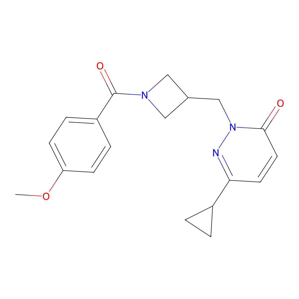 6-Cyclopropyl-2-{[1-(4-methoxybenzoyl)azetidin-3-yl]methyl}-2,3-dihydropyridazin-3-one molecular structure, CAS 2310097-70-0