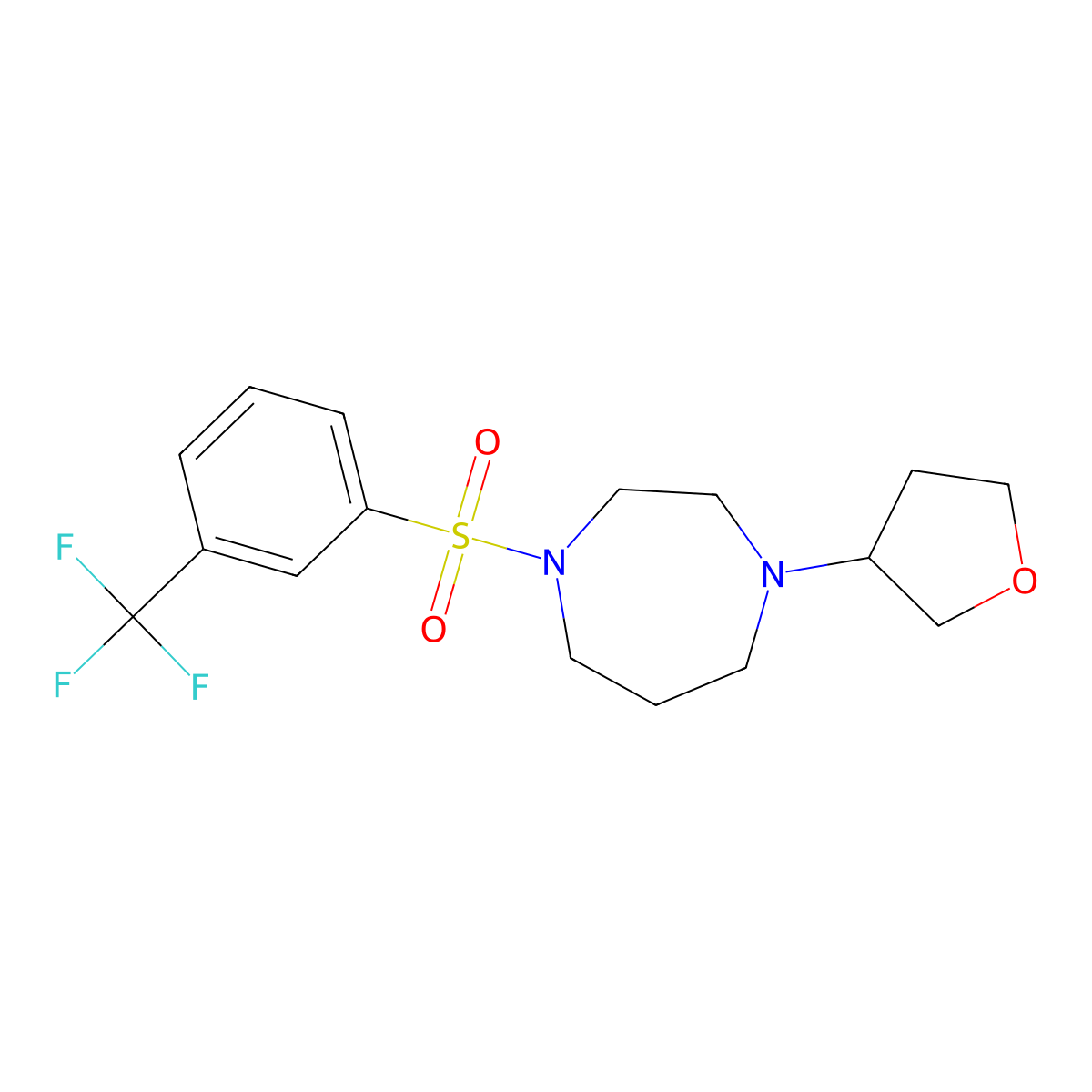1-(Oxolan-3-yl)-4-[3-(trifluoromethyl)benzenesulfonyl]-1,4-diazepane molecular structure, CAS 2310097-90-4
