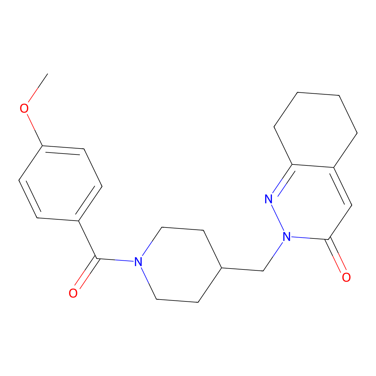 2-{[1-(4-Methoxybenzoyl)piperidin-4-yl]methyl}-2,3,5,6,7,8-hexahydrocinnolin-3-one molecular structure, CAS 2310098-07-6