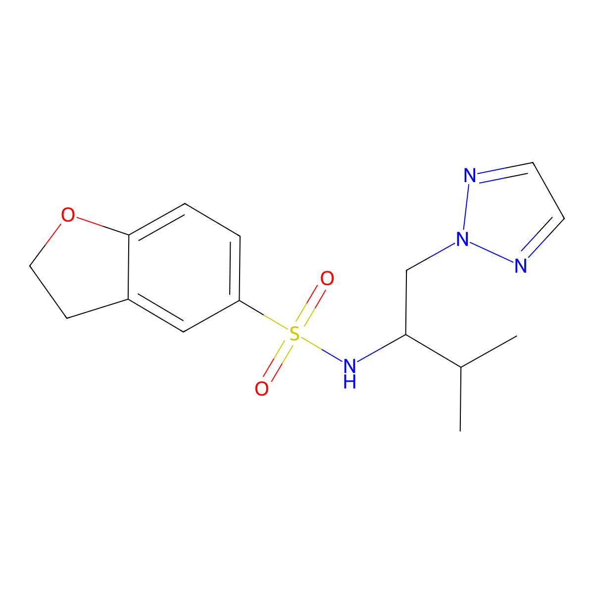 N-(3-methyl-1-(2H-1,2,3-triazol-2-yl)butan-2-yl)-2,3-dihydrobenzofuran-5-sulfonamide molecular structure, CAS 2310098-48-5