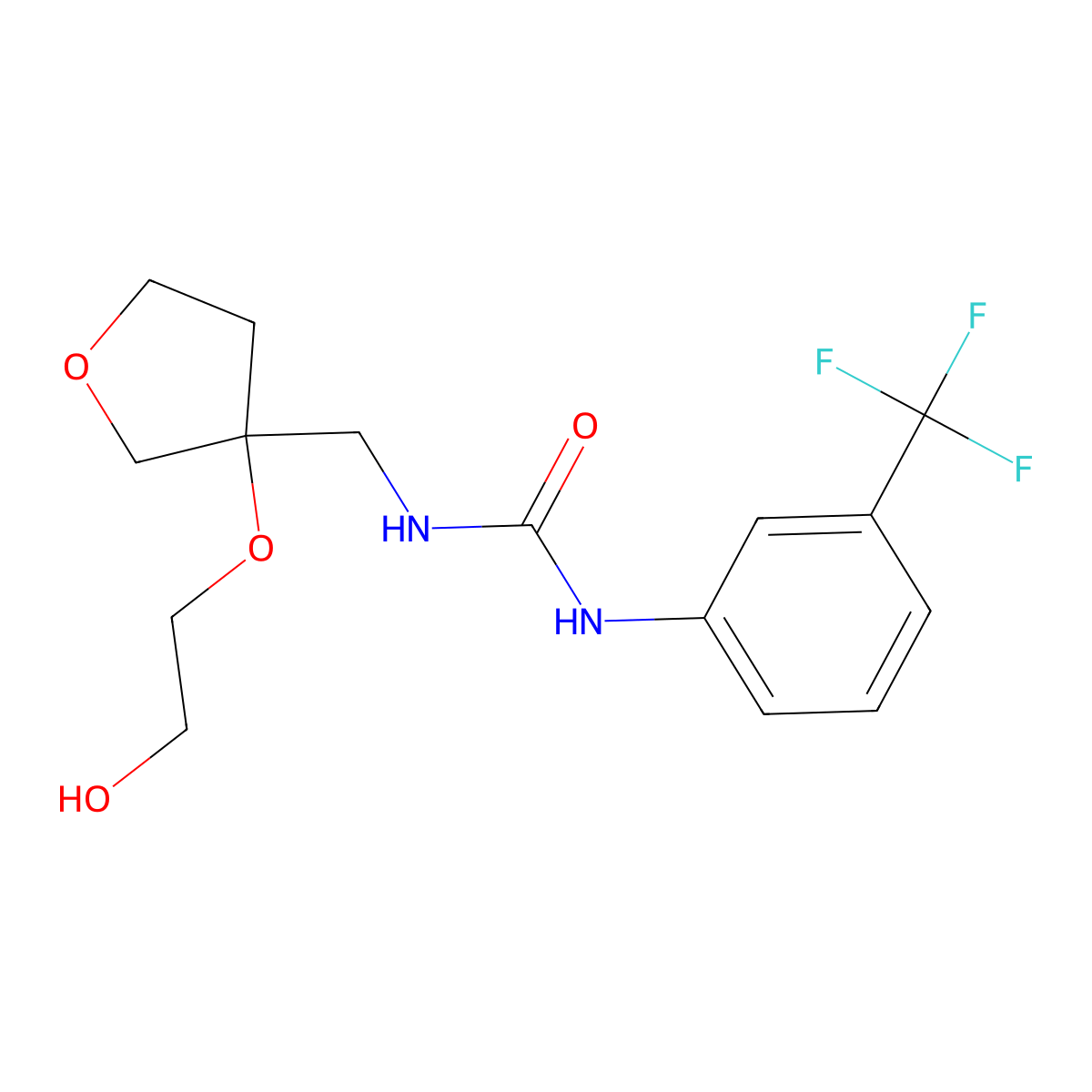 3-{[3-(2-Hydroxyethoxy)oxolan-3-yl]methyl}-1-[3-(trifluoromethyl)phenyl]urea molecular structure, CAS 2310098-76-9